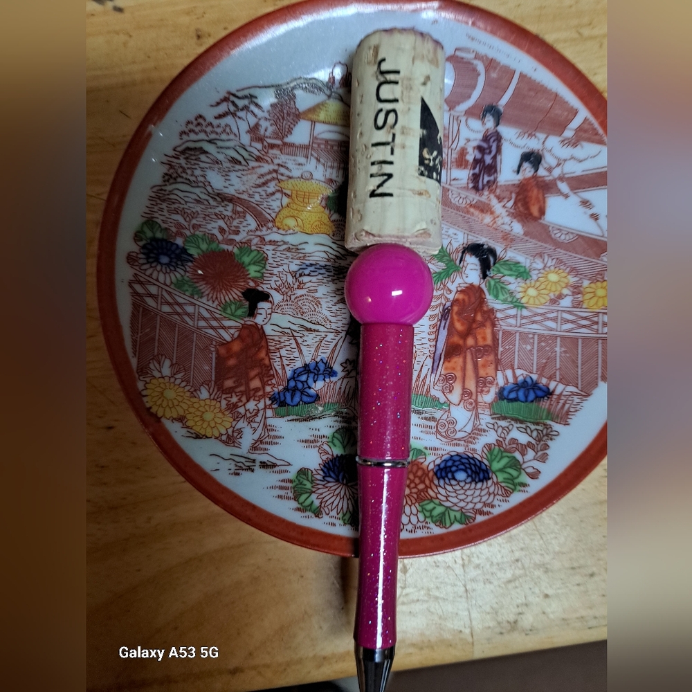 Rehab,recycled wine, cork  ink pen